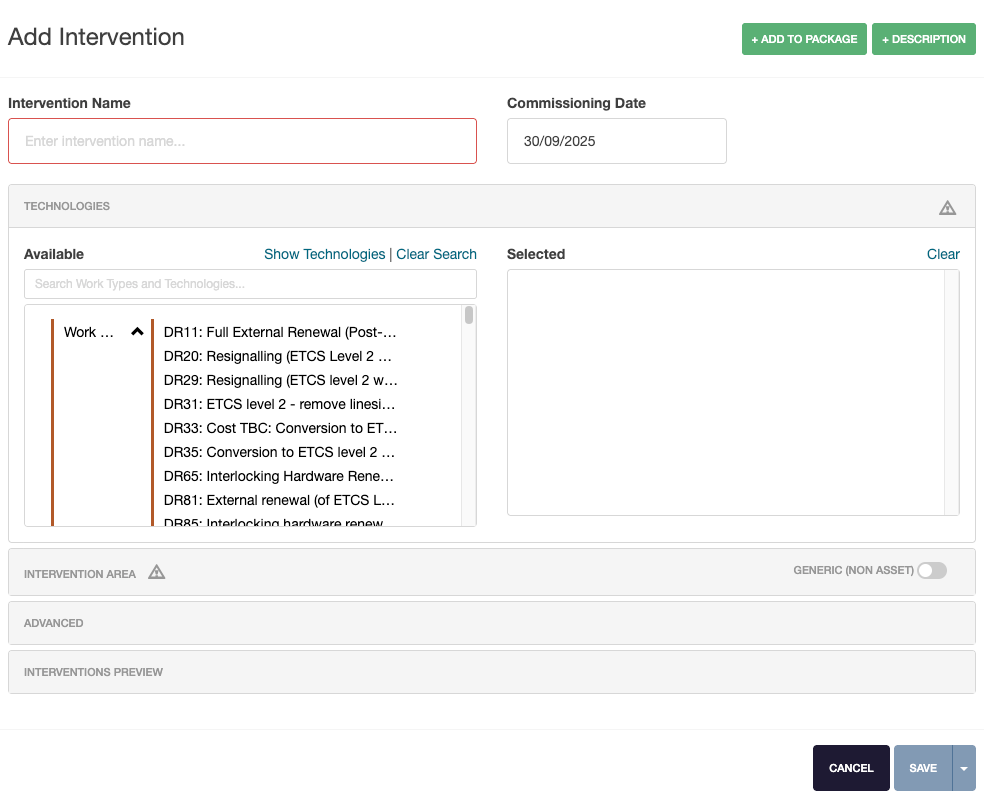 adding project advanced