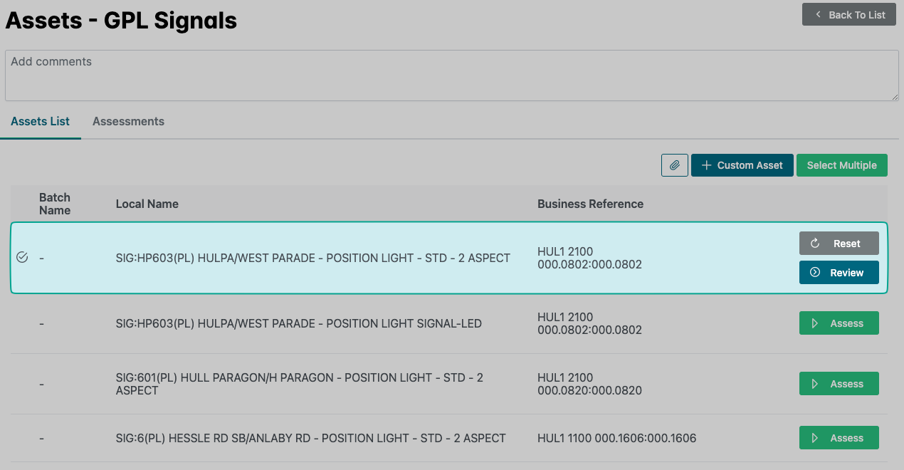 Completed asset