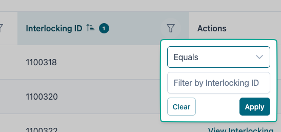 Filter - Interlocking ID