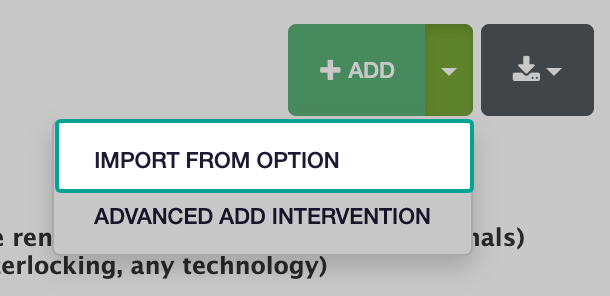 Add menu showing Import From Option