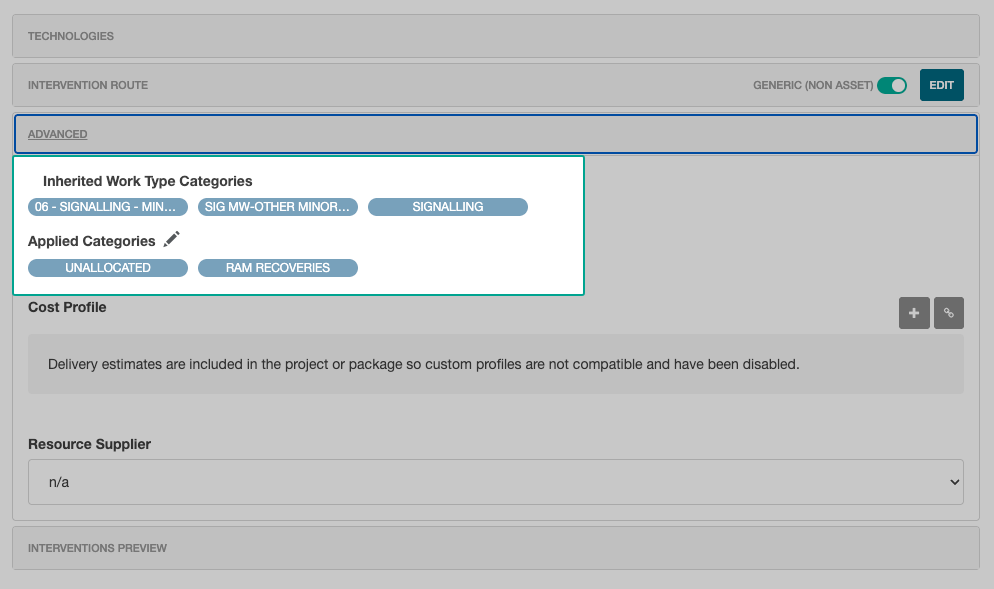 worktype categories