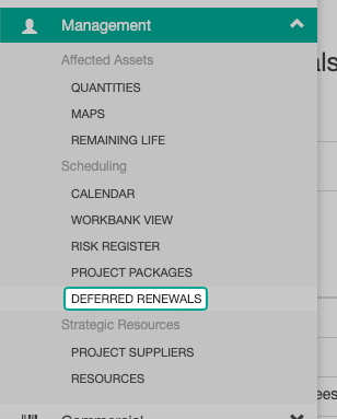 Menu - Deferred Renewals