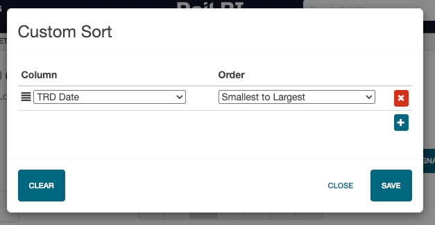 Modal - Custom Sort