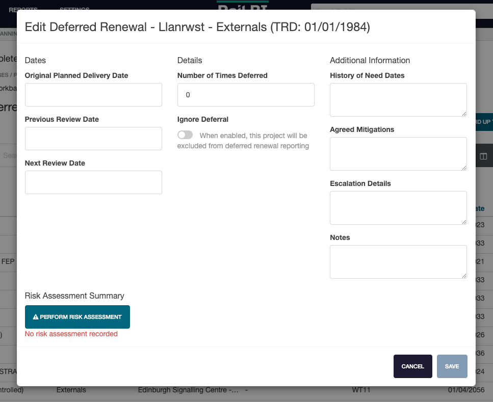 Notification - Edit Deferred Renewal
