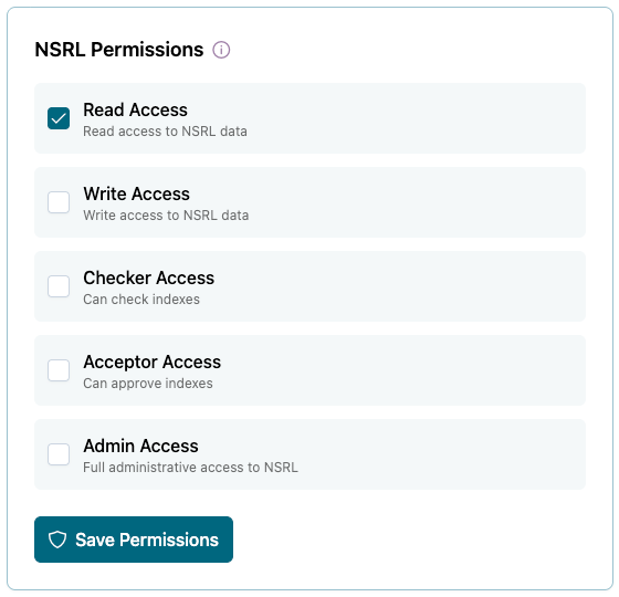 NSRL Permissions