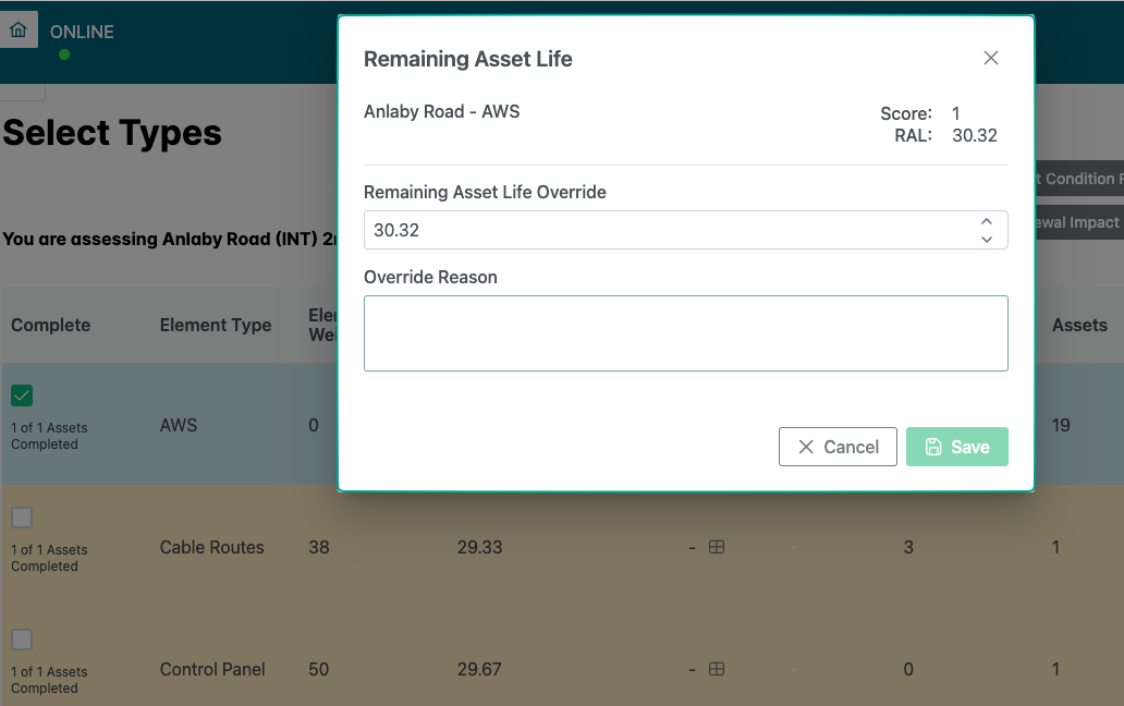 Remaining asset life