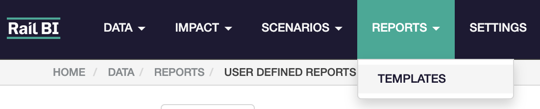 Reports menu