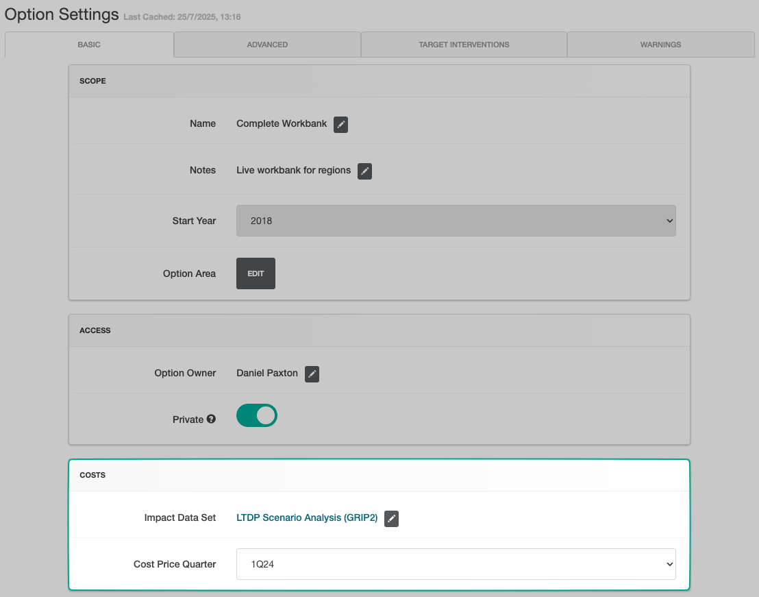 Option Settings